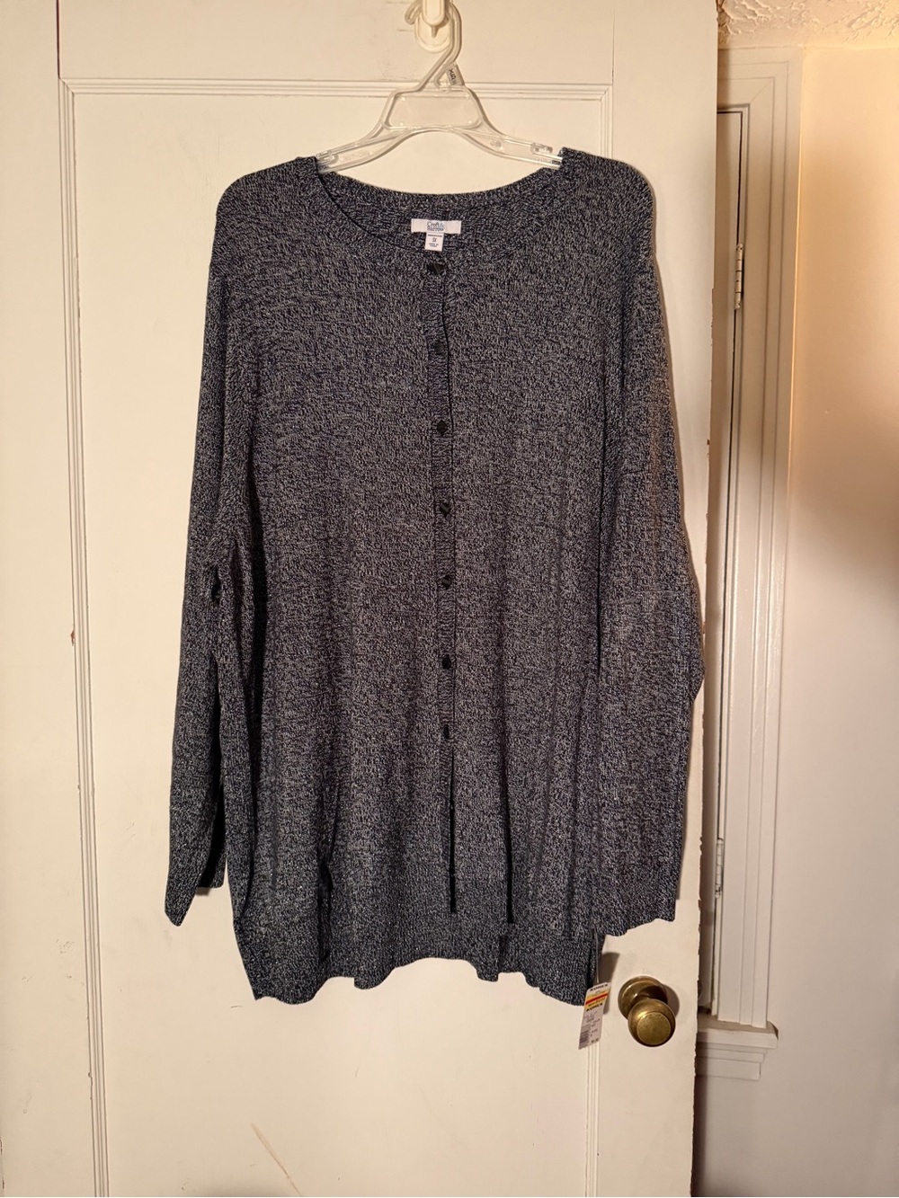 croft & barrow Heather Charcoal Button-Front Women's Cardigan